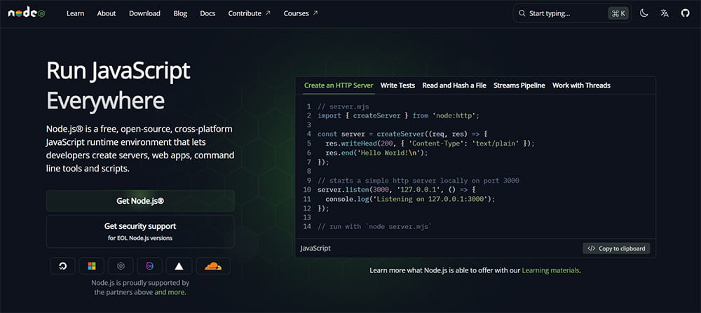 دانلود نرم افزار NodeJs